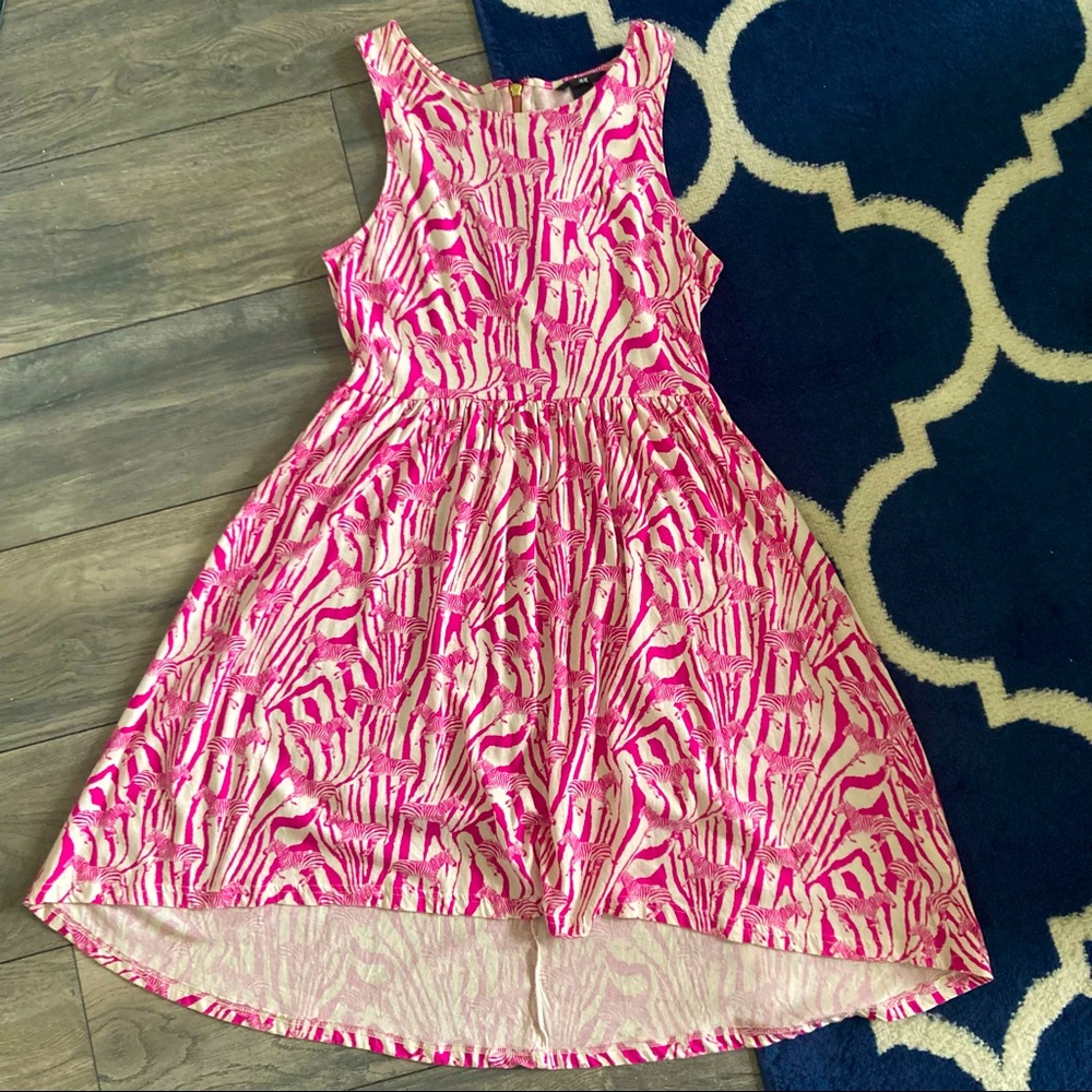 H&M Pink Zebra Cotton Dress